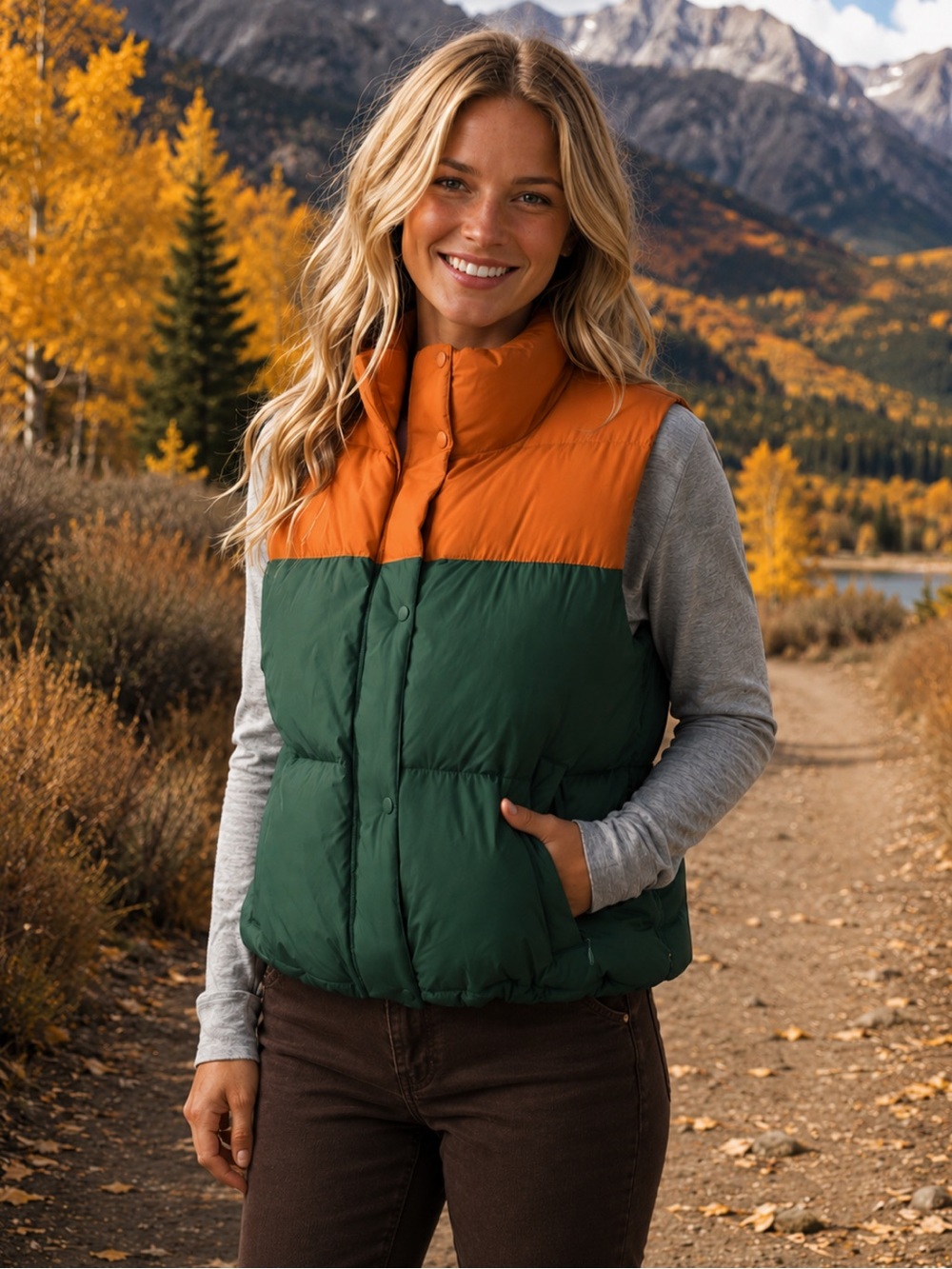 NWT Prana Women’s Hellebore Vest in Dark Ale Colorblock Fall Winter Sustainable